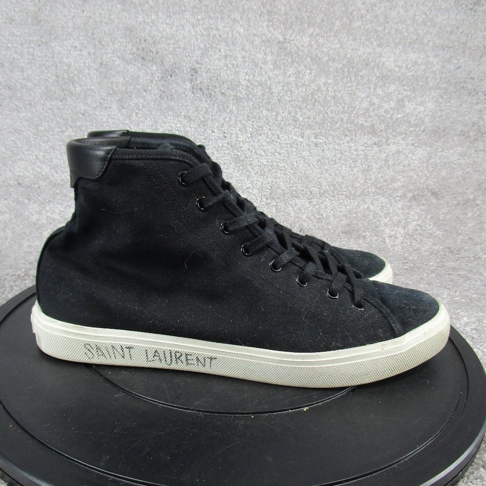 Saint Laurent Sneakers Mens Size 44.5 Eu 13 Us Black Canvas High Top Shoes